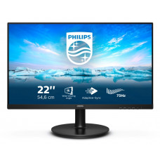 Монитор Philips 222V8LA (00/01) LCD 21.5" [16:9] 1920х1080(FHD) VA, nonGLARE, 75 Hz, 3000:1, 16.7M, 4ms, VGA, HDMI, DP, Tilt, Speakers, 3Y, Black