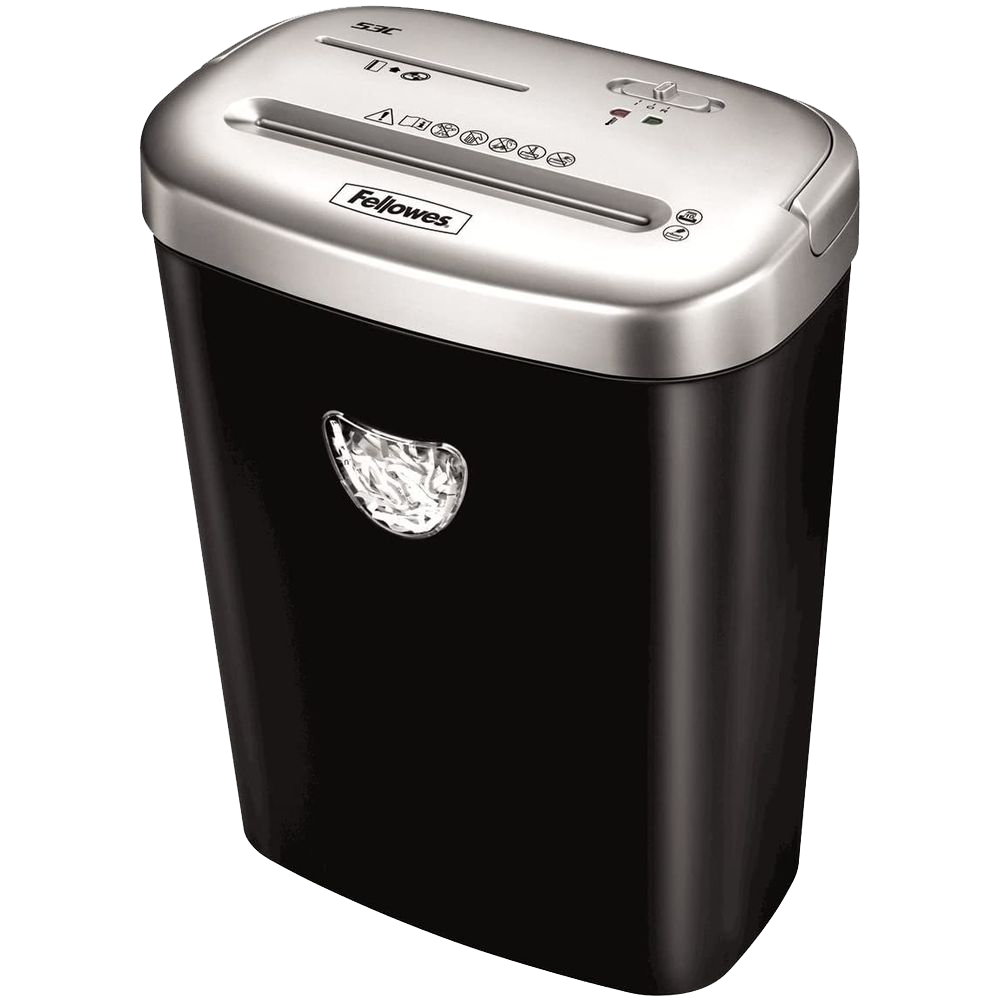 Шредер Fellowes Powershred 53C, DIN P-4, 4x35 мм, 10 листов, 23 литра, уничтожает скобы, скрепки, пластиковые карты, CD, артикул FS-46531
