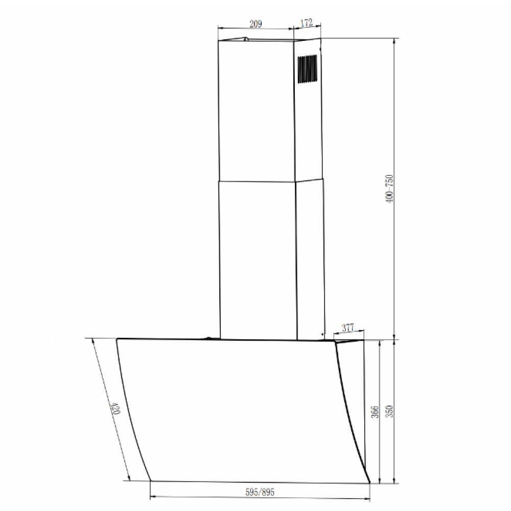Вытяжка ELIKOR ELIKOR Вытяжка КВ WAVE 60 WH (243080)