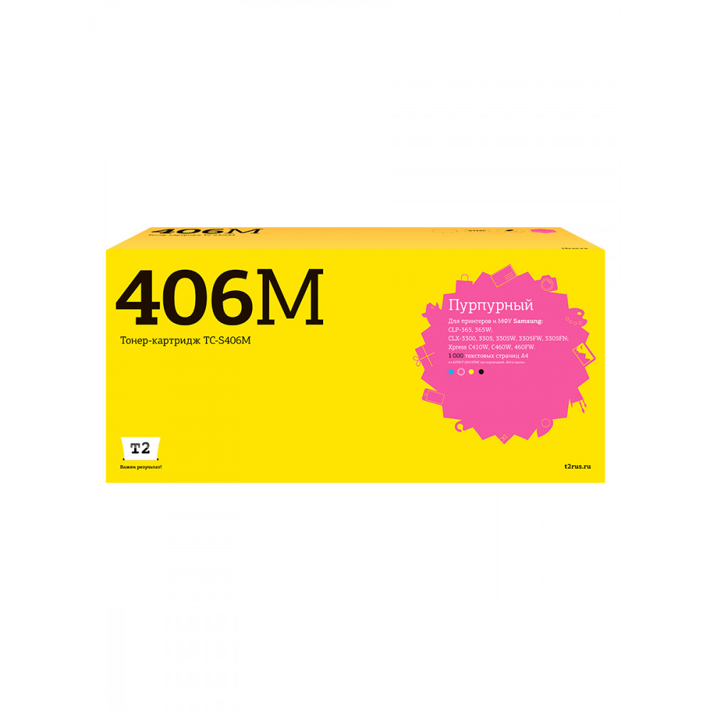TC-S406M Картридж T2 для Samsung CLP-365/365W/CLX-3300/3305/3305W/3305FW/3305FN/Xpress C410W/C460W/460FW (1000 стр.) пурпурный, с чипом