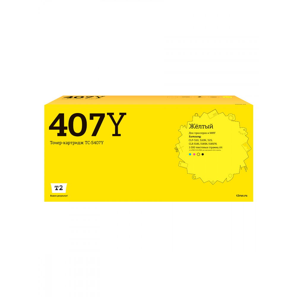 TC-S407Y Картридж T2 для Samsung CLP-320/325/CLX-3185 (1000 стр.) желтый, с чипом
