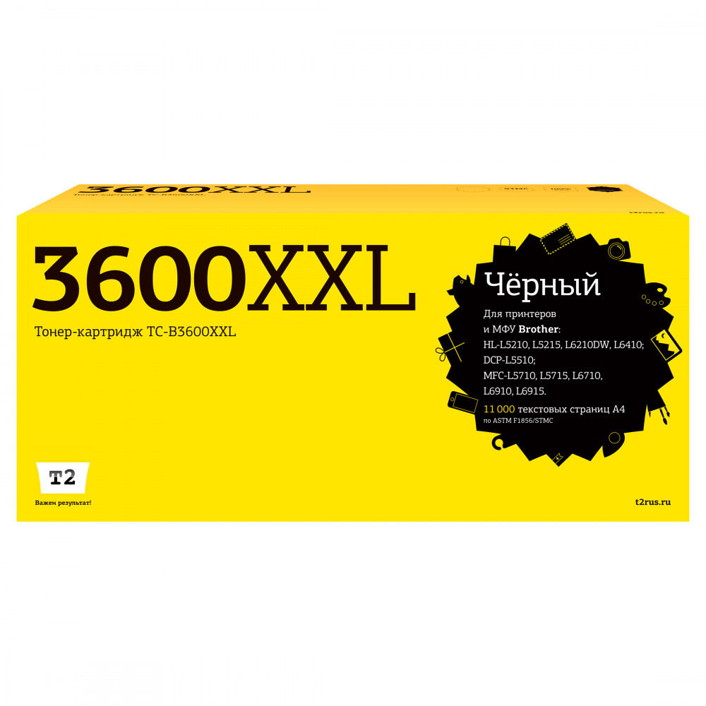 TC-B3600XXL Картридж T2 для Brother HL-L5210/L5215/L6210DW/L6410/DCP-L5510/MFC-L5710/L5715/L6710/L6910/L6915 (11000 стр.) с чипом