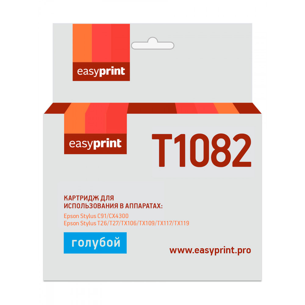 Картридж EasyPrint IE-T1082 для Epson Stylus C91/CX4300/TX106/TX117, голубой, с чипом