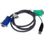 Кабель KVM ATEN 2L-5201U USB (тип А Male)+HDB15(Male) <-> SPHD15(Male) 1,2м., черный