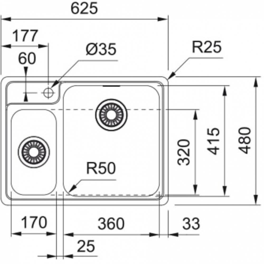Мойка Franke 127.0688.780 Franke BELL BCX 260 TL