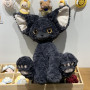 Мягкая игрушка чёрная кошка (Девон-рекс), плюшевый кот