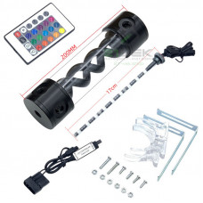 Резервуар для СЖО XHDIY T-Virus 200 мм, алюминий, 4 порта, с подсветкой RGB, черный