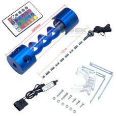 Резервуар для СЖО XHDIY T-Virus 200 мм, алюминий, 4 порта, с подсветкой RGB, синий
