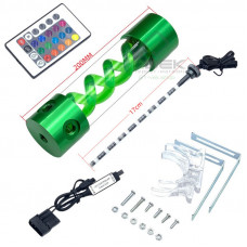 Резервуар для СЖО XHDIY T-Virus 200 мм, алюминий, 4 порта, с подсветкой RGB, зеленый