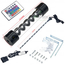 Резервуар для СЖО XHDIY T-Virus 255 мм, алюминий, 4 порта, с подсветкой RGB, черный