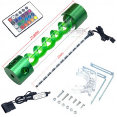 Резервуар для СЖО XHDIY T-Virus 255 мм, алюминий, 4 порта, с подсветкой RGB, зеленый