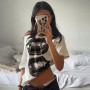 Футболка Y2K женская с принтом губ, свободный крой, стиль streetwear, белая