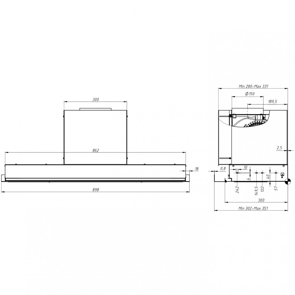 Вытяжка Franke 305.0738.601 Franke EVO 90 BK 305.0738.601