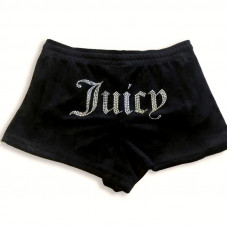 Шорты женские Y2K Juicy, с надписью из страз, чёрные