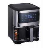 Аэрогриль KB-6001, умная фритюрница без масла, 6.8 л, сенсорное управление, с дисплеем, 1500 Вт, нерж. сталь