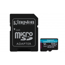 Карта памяти Kingston  512GB microSDXC Canvas Go Plus Gen4 200MBs A2 U3 V30 Card + ADP Kingston SDCG4512GB