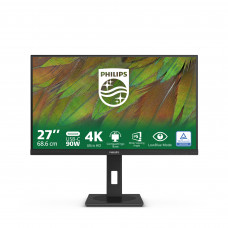 Монитор Philips 27B1U3900 27, 3840x2160, IPS, 60hz, 50M1, 350cd, 4ms, HDMI 1.4, DP 2.0, 3xUSB 3.2, Type-C 90W, Speakers, RJ45, H. adj 130mm, pivot, VESA, 3Y, Black Philips 27B1U3900