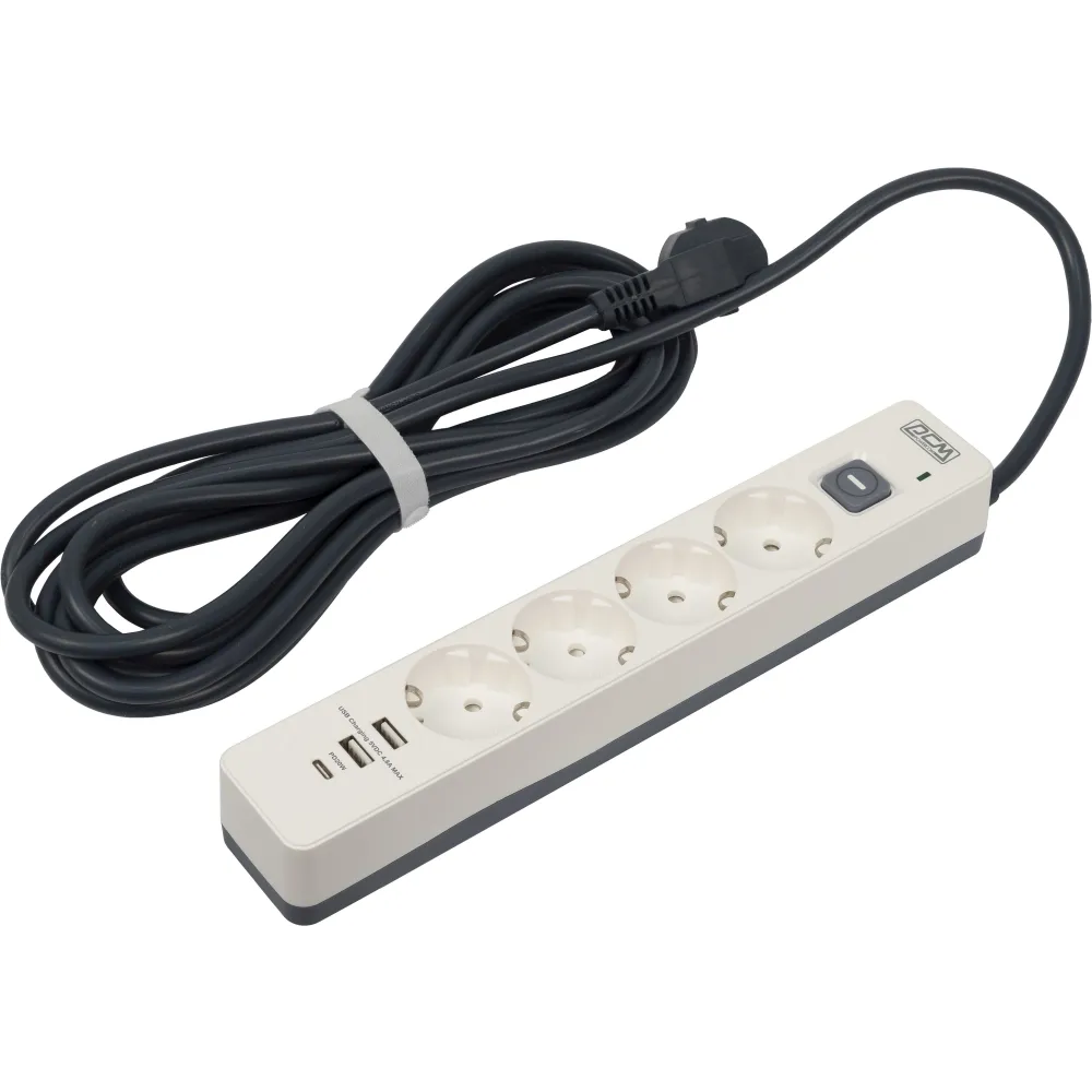 Сетевой фильтр-удлинитель Powercom PowerCom SP-01 USB2A1CW 3.0M