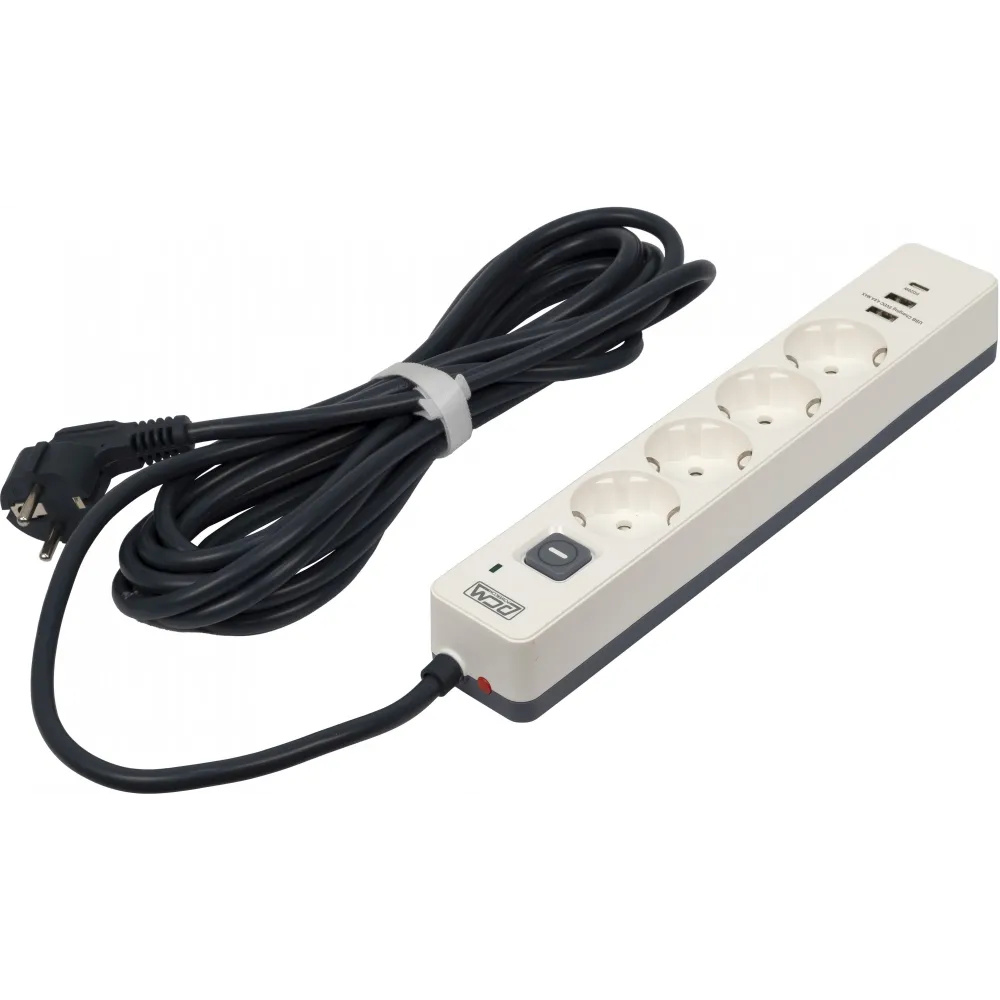 Сетевой фильтр-удлинитель Powercom PowerCom SP-01 USB2A1CW 3.0M