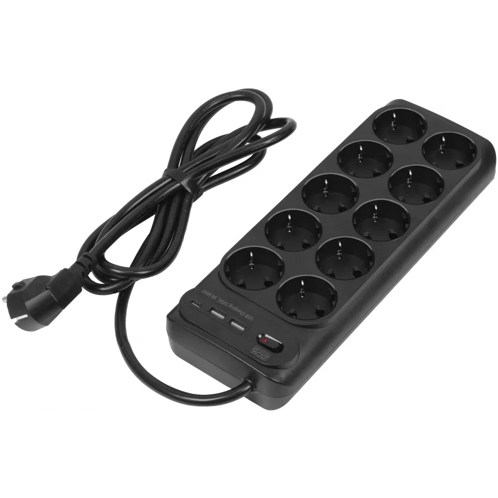 Сетевой фильтр-удлинитель Powercom PowerCom SP-10 USB2A1CB