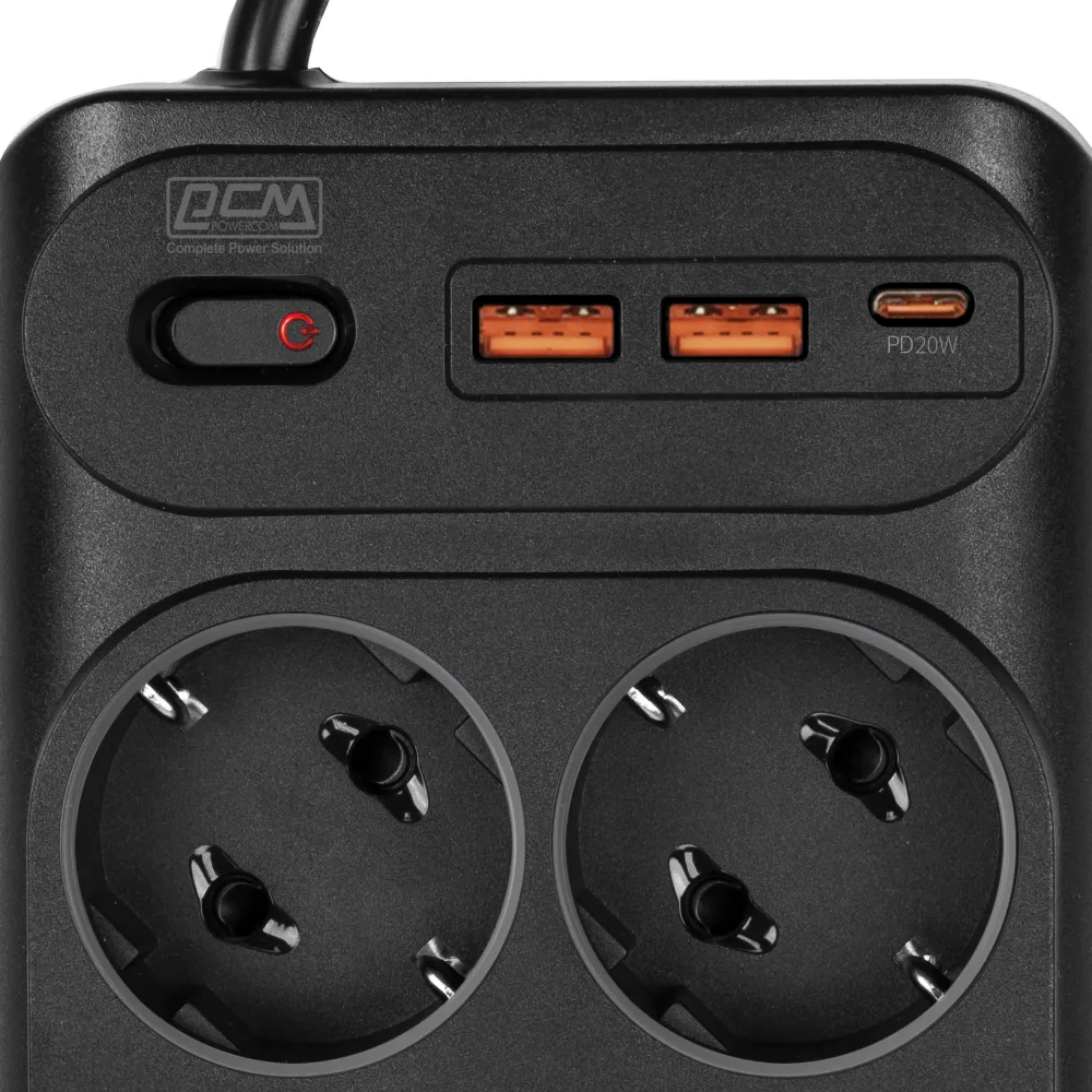Сетевой фильтр-удлинитель Powercom PowerCom SP-10 USB2A1CB 3.0M