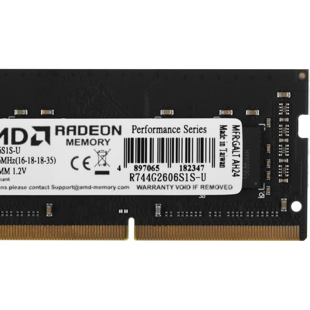 Память DDR4 4Gb 2666MHz AMD R744G2606S1S-U