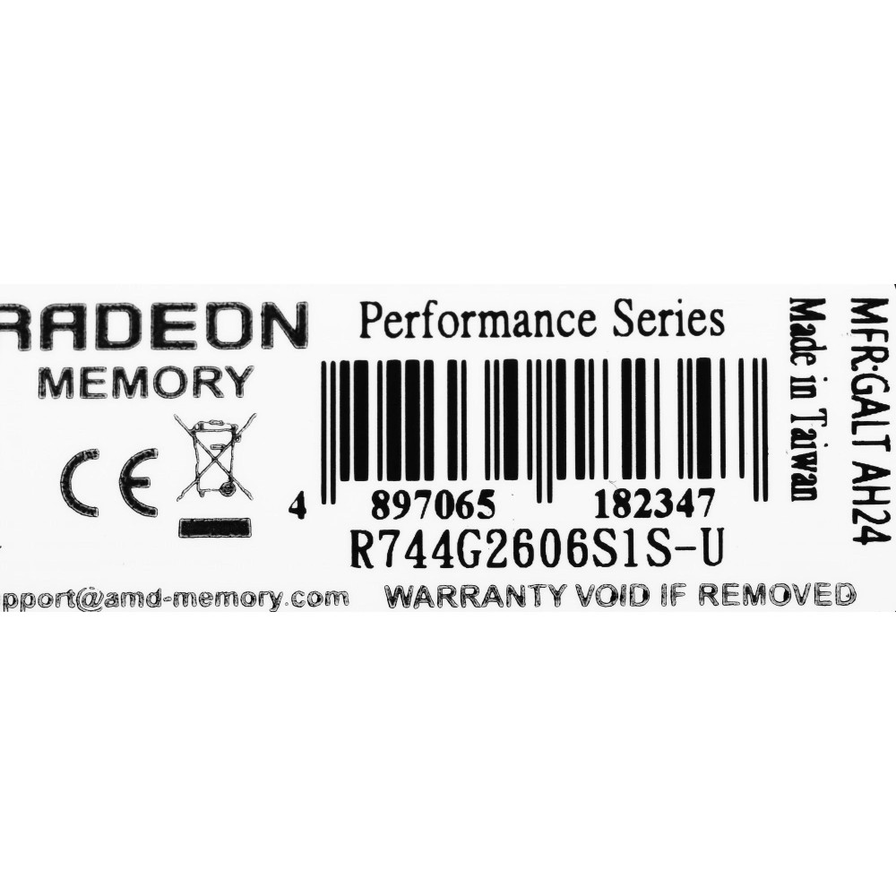 Память DDR4 4Gb 2666MHz AMD R744G2606S1S-U