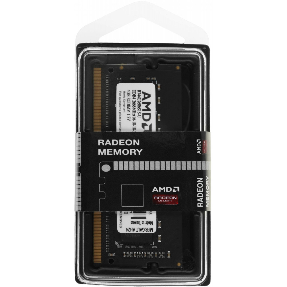 Память DDR4 4Gb 2666MHz AMD R744G2606S1S-U
