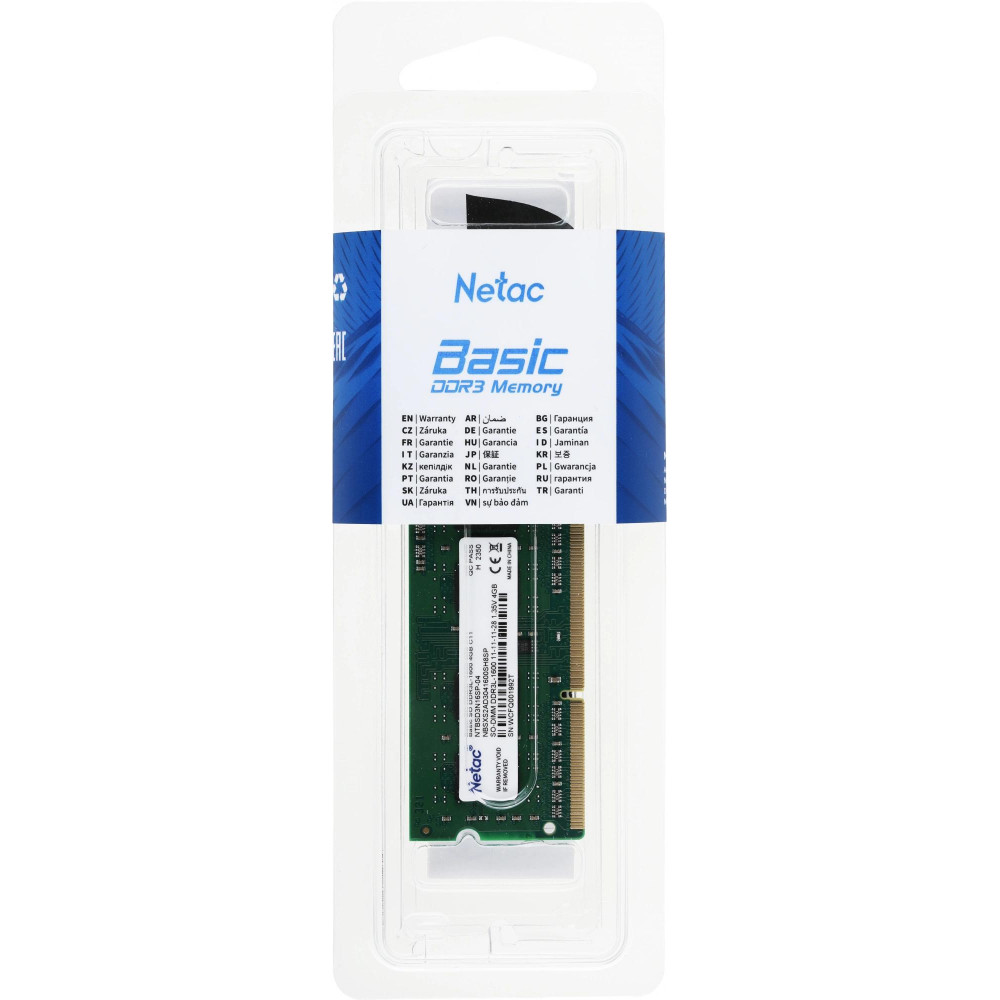 Память DDR3L 4Gb 1600MHz Netac NTBSD3N16SP-04