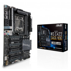 Материнская плата ASUS WS C422 SAGE/10G LGA2066, LGA2066, Intel C422, 8xDDR4, 8xSATA, 2xM.2 (PCIe x4/SATA), 7xPCIe 3.0 x16, 2xPCIe x16 (через PLX), 2x10Gb LAN (Intel X550-AT2), 1xUSB-C 10Gbps, 2xUSB-A 10Gbps, 4xUSB-A 5Gbps, 1xUSB-A 2.0, 1xHDMI, 1xDisplayP