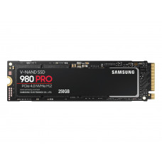 Накопитель SSD Samsung 980 PRO, 250Gb, PCIe 4.0 x4, M.2 2280, NVMe, R/W 6400/2700