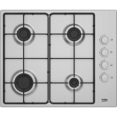 Встраиваемая газовая варочная поверхность Beko HIGG 641C3 SX, Нержавеющая сталь