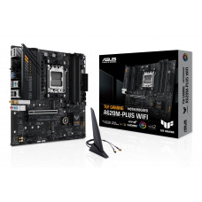 Материнская плата ASUS TUF GAMING A620M-PLUS WIFI, AM5, AMD A620, 4xDDR5, 4xSATA, 2xM.2, 1xPCIe 4.0 x16, 2xPCIe x1, 2xDP, 1xHDMI, 1x 2.5Gb LAN, 4xUSB-A 2.0, 2xUSB-A 3.2 Gen 1, 3x3.5 мм, 7.1, mATX