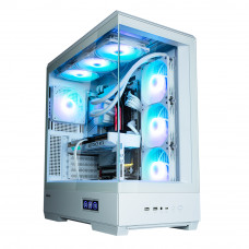 Компьютерный корпус ZALMAN P50 DS, ATX, WHITE, WINDOW, 2x3.5", 3x2.5", 1xUSB TYPE-C, 2xUSB3.0, SIDE 3x120mm ARGb, REAR 1x120mm ARGb