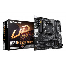 Материнская плата Gigabyte B550M DS3H AC R2, AM4, AMD B550, 4xDDR4, 4xSATA, 2xM.2, 1xPCIe 4.0 x16, 1xPCIe 3.0 x4, 1xPCIe 3.0 x1, 1xDP, 1xHDMI, 1x1Gb LAN, Wi-Fi, Bluetooth 5.0, 4xUSB-A 5Gbps, 2xUSB-A 2.0, 3x3.5 мм, 7.1, mATX
