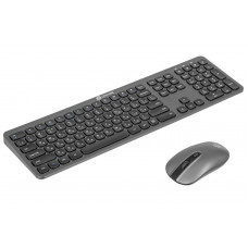 Комплект клавиатура + мышь Oklick 300M USB беспроводная slim клав: серый мышь: серый/черный