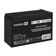 Аккумуляторная батарея ExeGate DT 1209 12V 9Ah с клеммами F2 для ИБП и систем безопасности