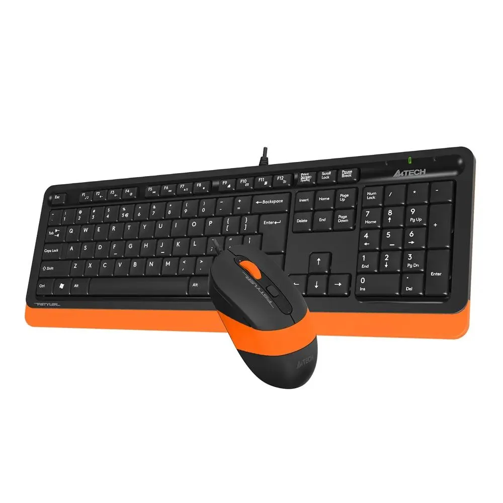 Клавиатура + мышь A4Tech Fstyler F1010 клавчерныйоранжевый мышьчерныйоранжевый USB Multimedia (F A4Tech F1010 ORANGE