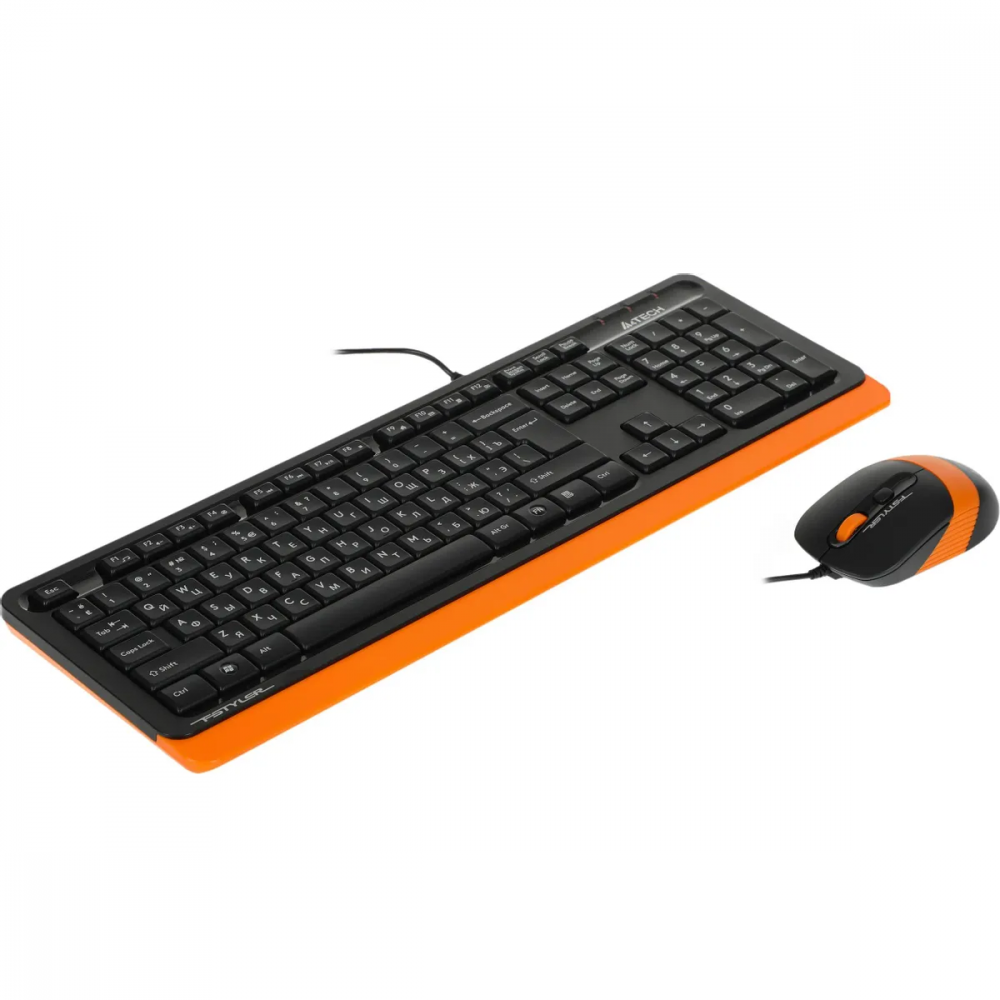 Клавиатура + мышь A4Tech Fstyler F1010 клавчерныйоранжевый мышьчерныйоранжевый USB Multimedia (F A4Tech F1010 ORANGE