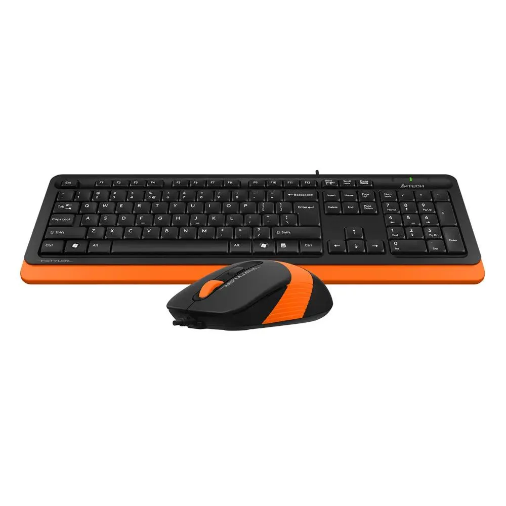 Клавиатура + мышь A4Tech Fstyler F1010 клавчерныйоранжевый мышьчерныйоранжевый USB Multimedia (F A4Tech F1010 ORANGE