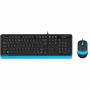 Клавиатура + мышь A4Tech Fstyler F1010 клавчерныйсиний мышьчерныйсиний USB Multimedia (F1010 BLU A4Tech F1010 BLUE