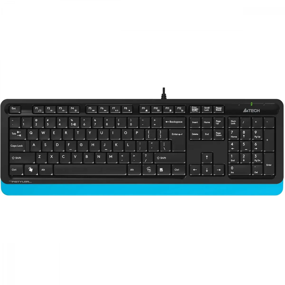 Клавиатура + мышь A4Tech Fstyler F1010 клавчерныйсиний мышьчерныйсиний USB Multimedia (F1010 BLU A4Tech F1010 BLUE