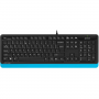 Клавиатура + мышь A4Tech Fstyler F1010 клавчерныйсиний мышьчерныйсиний USB Multimedia (F1010 BLU A4Tech F1010 BLUE