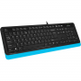 Клавиатура + мышь A4Tech Fstyler F1010 клавчерныйсиний мышьчерныйсиний USB Multimedia (F1010 BLU A4Tech F1010 BLUE