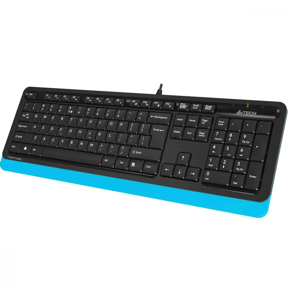 Клавиатура + мышь A4Tech Fstyler F1010 клавчерныйсиний мышьчерныйсиний USB Multimedia (F1010 BLU A4Tech F1010 BLUE