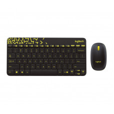 Комплект беспроводной клавиатура+мышь Logitech MK240 черный/желтый (920-008198)
