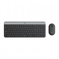 Комплект беспроводной клавиатура+мышь Logitech Slim Wireless Desktop MK470 черный
