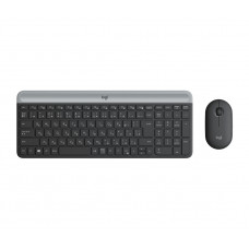 Комплект беспроводной клавиатура+мышь Logitech Slim Wireless Desktop MK470 черный