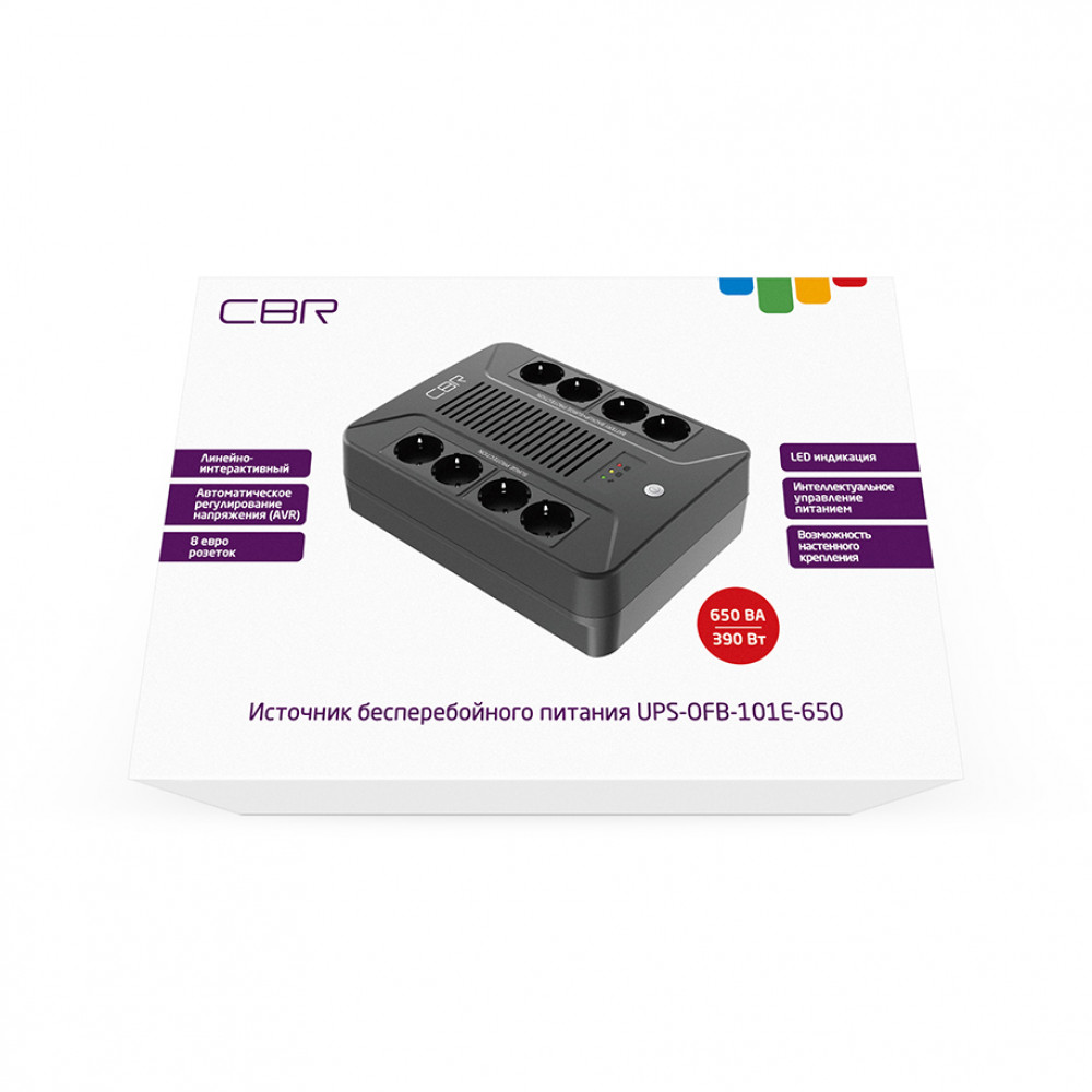 Линейно-интерактивный ИБП в плоском корпусе &quotBrick" CBR UPS-OFB-101E-650