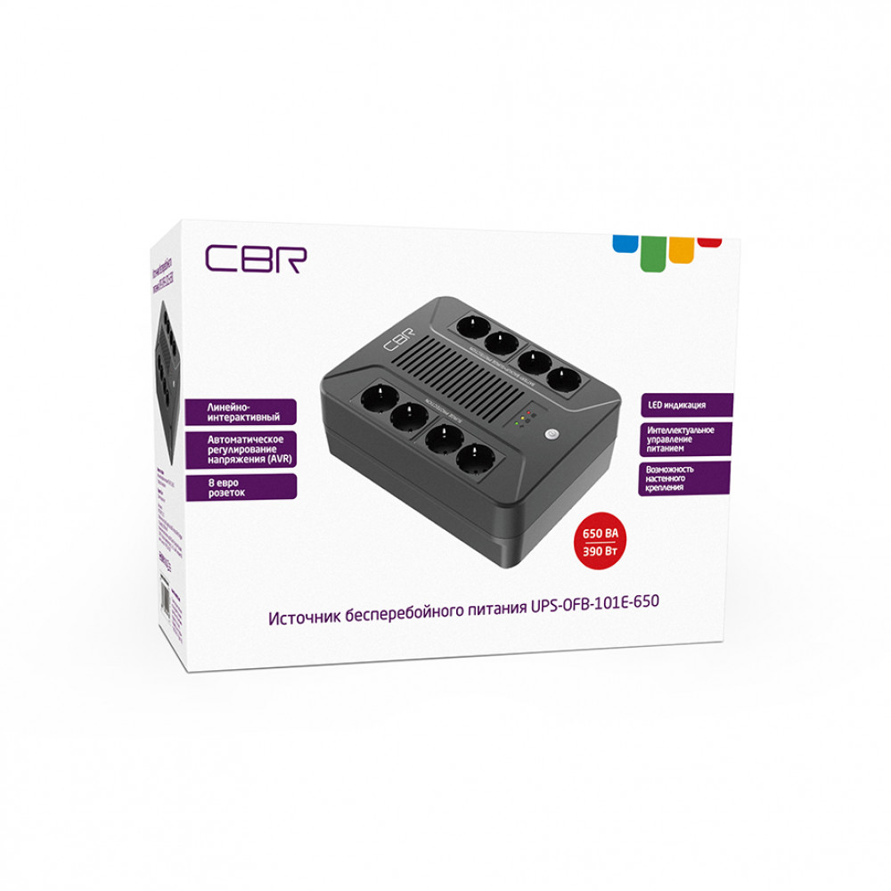 Линейно-интерактивный ИБП в плоском корпусе &quotBrick" CBR UPS-OFB-101E-650